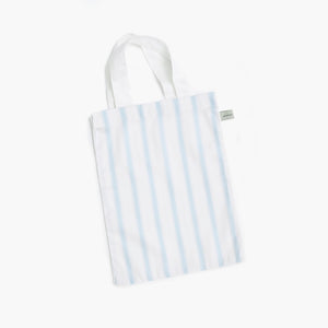 Tote Bag in the Coastal Stripe Print in Blue