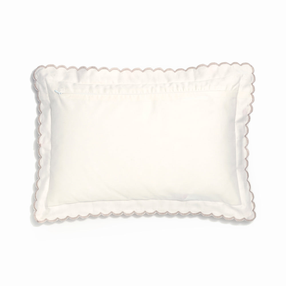 Back side of the Toddler Pillow in the Picnic Gingham print  in Ivory Color