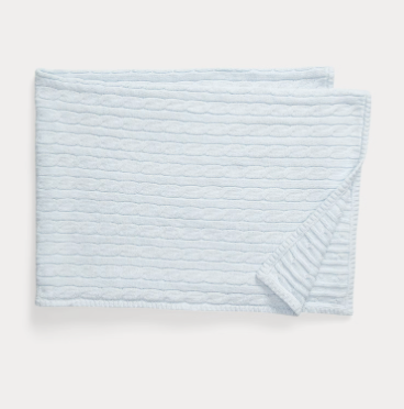 Cable-Knit Cotton Baby Blanket