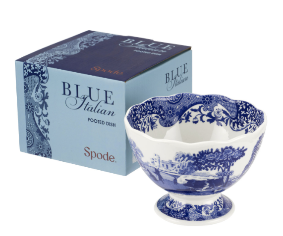 Blue Italian Footed Dish