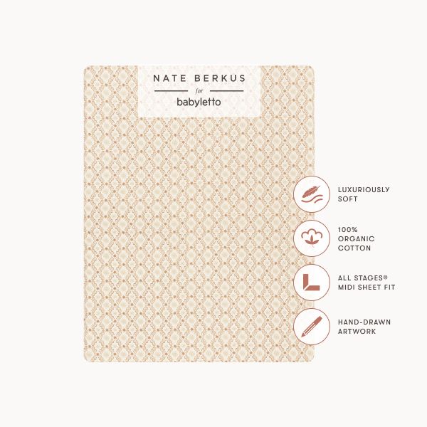 All-Stages® Midi Crib Sheet in GOTS Certified Organic Brushed Cotton by Nate Berkus in Autumn Star