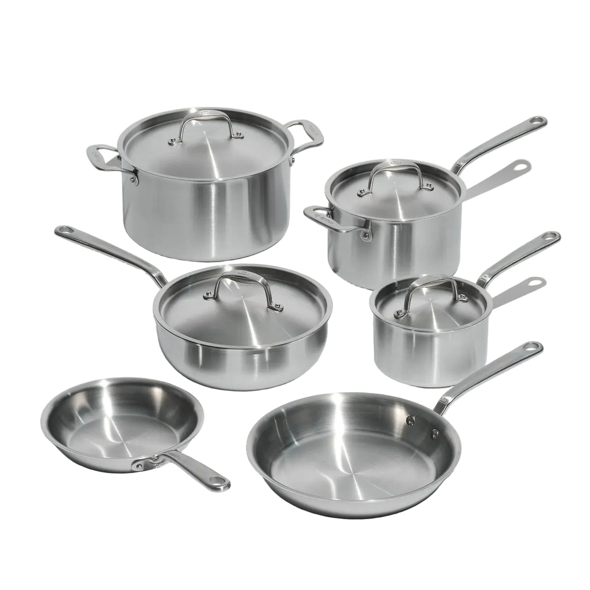 Stainless Clad Cookware, Set of 10