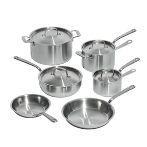 10-Piece Stainless Clad Cookware Set