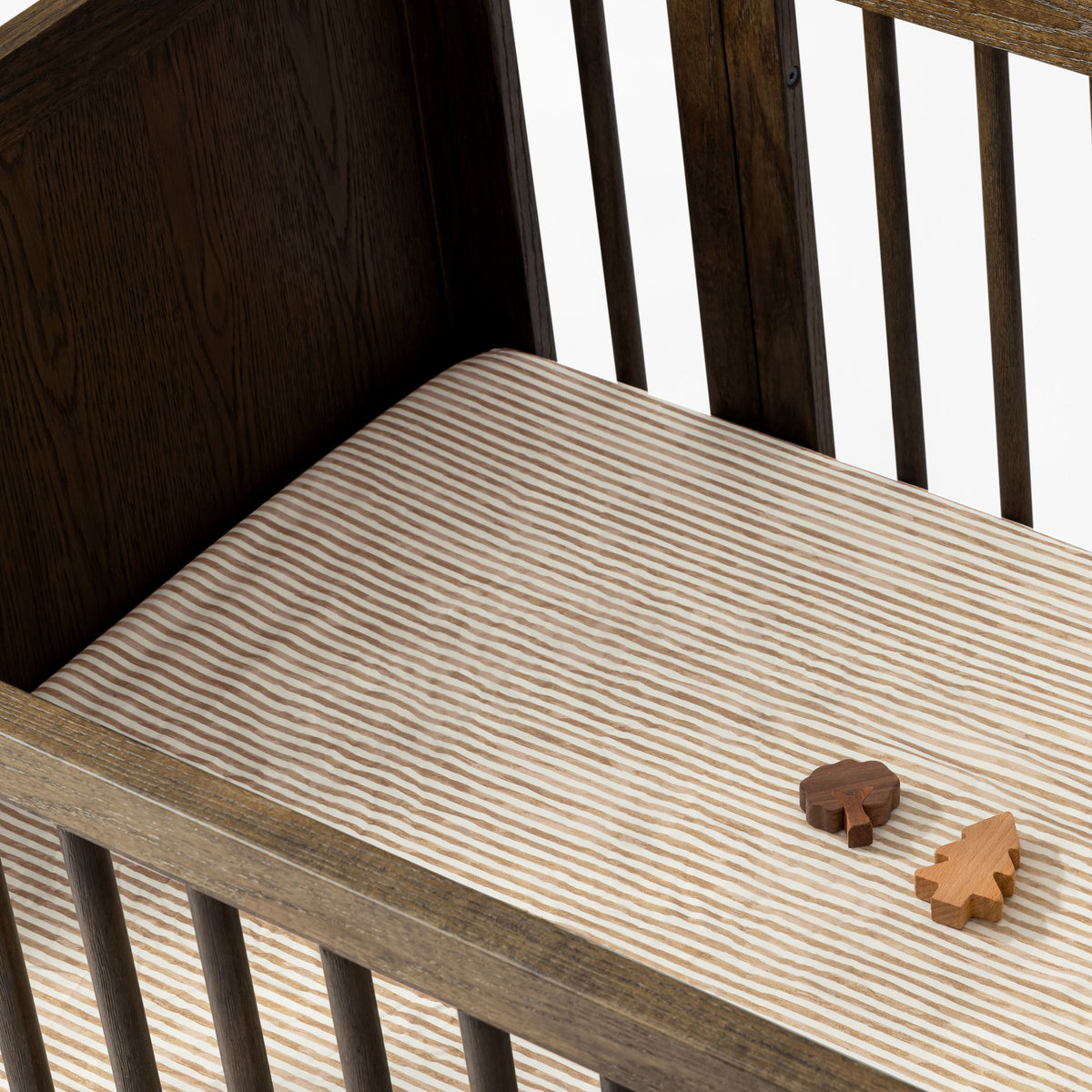 Crib Sheet in GOTS Certified Organic Brushed Cotton by Nate Berkus in Autumn Stripe