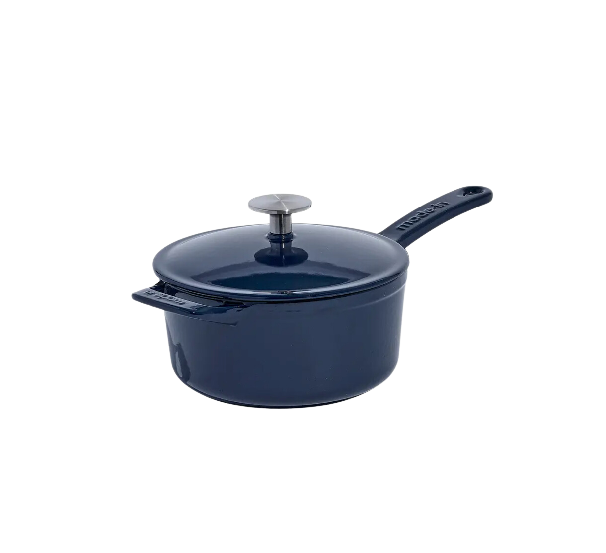 Enameled Cast Iron Saucepan in Harbour Blue