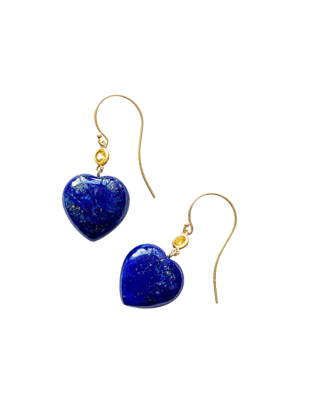 Petits Coeurs Lapis Lazuli & Sapphire Gold Earrings