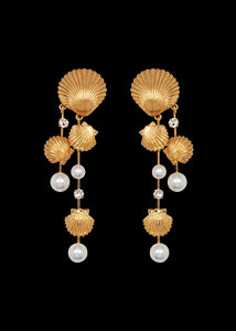 Mariel Earrings in Gold Pearl