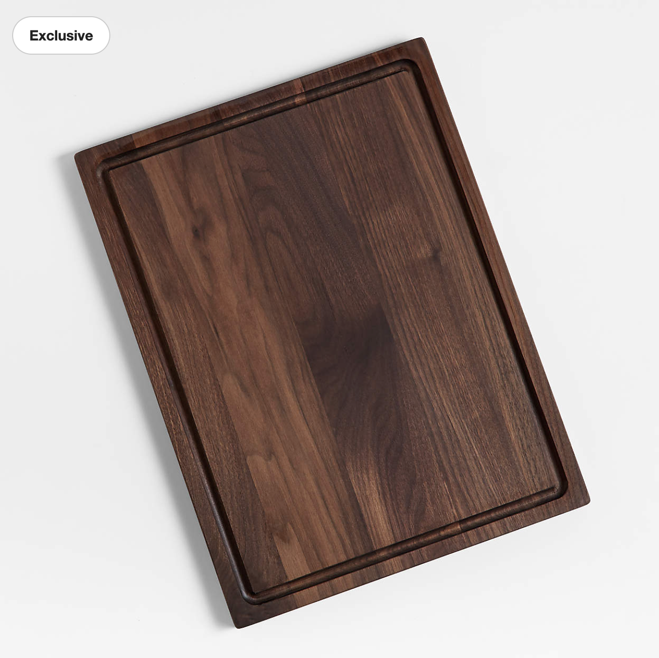 Crate & Barrel Reversible Walnut Wood Cutting Board 20"x15"x0.75"