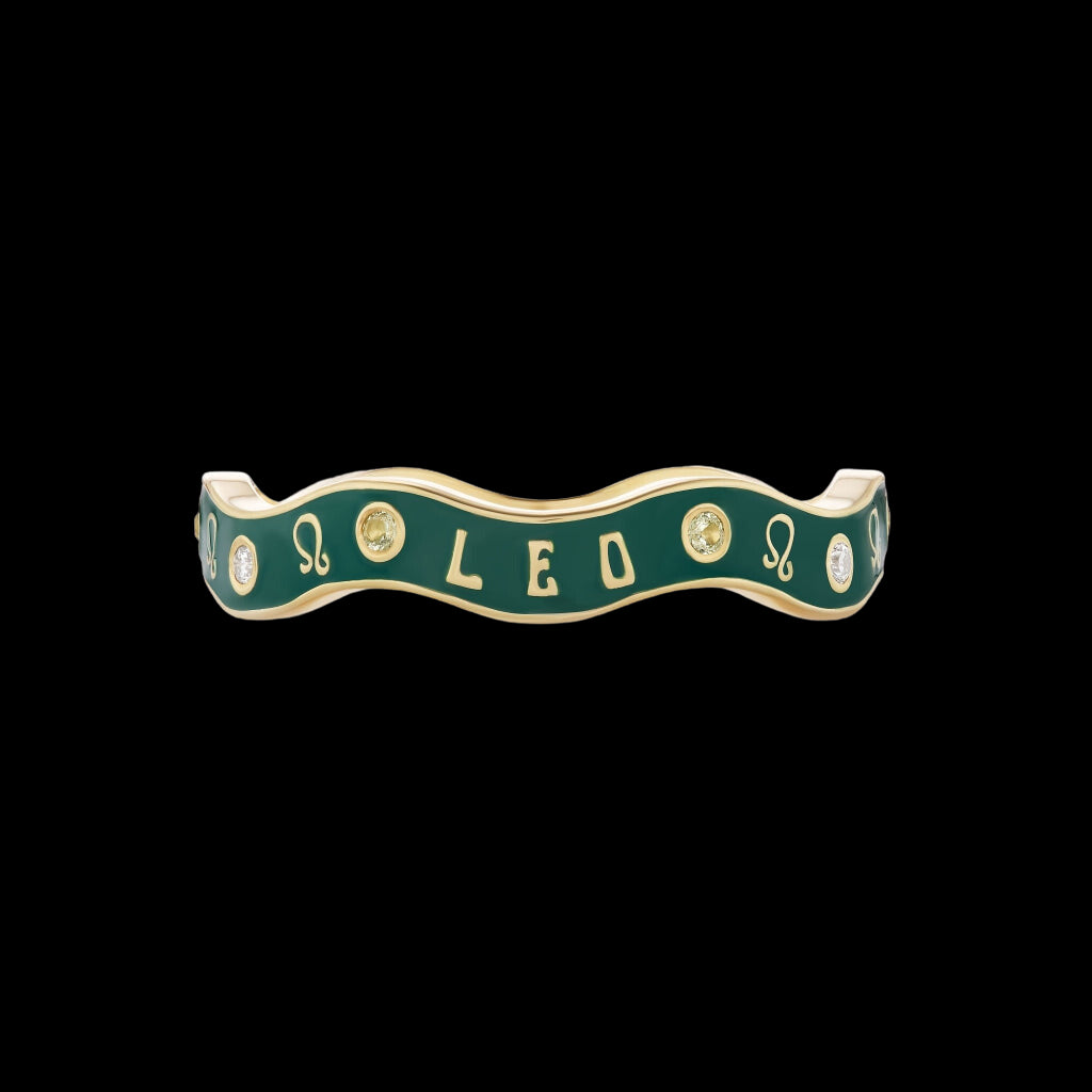 Leo Zodiac Enamel Wave Band III