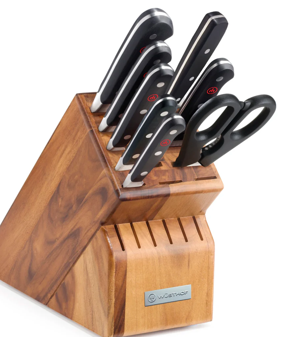 WÜSTHOF Classic 9-Piece Knife Block Set, Acacia