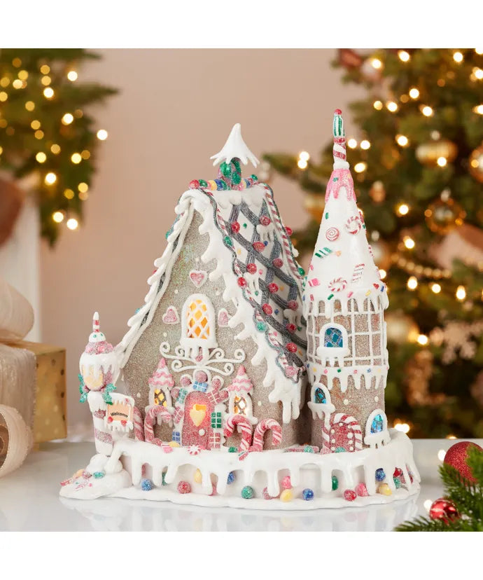 13" Pre-Lit Claydough Gingerbread Inn with C7 Bulb