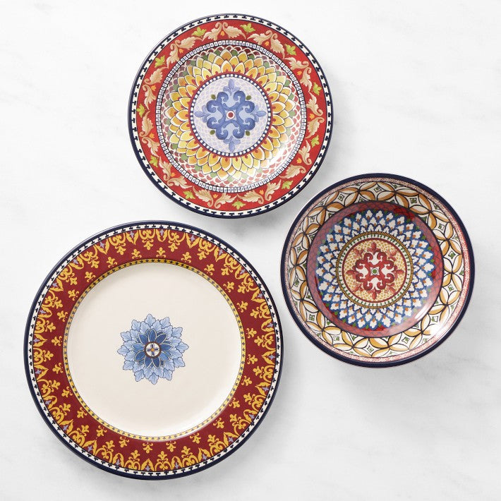 1 of 1 Sicily Red Outdoor Melamine 12-Piece Dinnerware Set