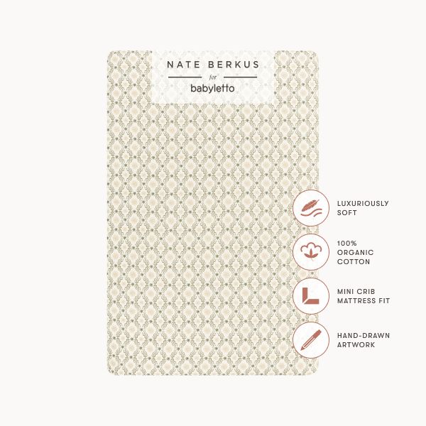 Mini Crib Sheet in GOTS Certified Organic Brushed Cotton by Nate Berkus in Juniper Star