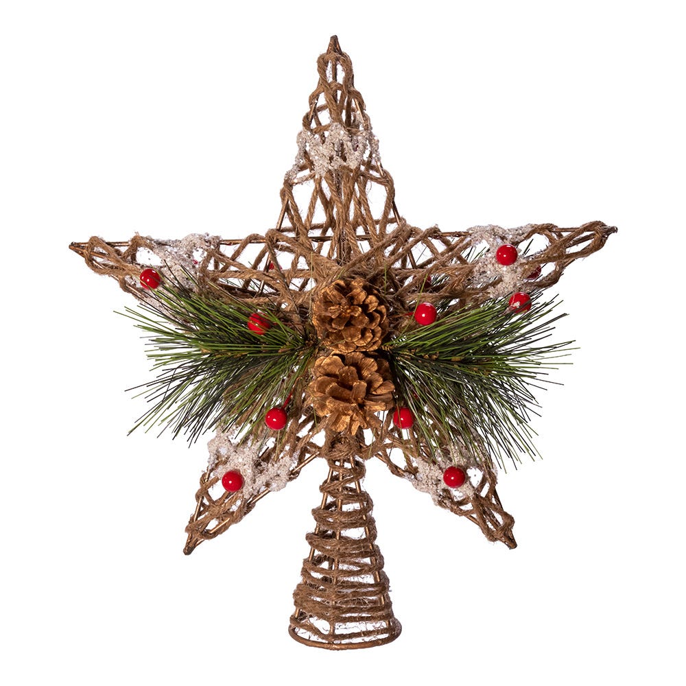 Natural Star with Pinecones Treetop