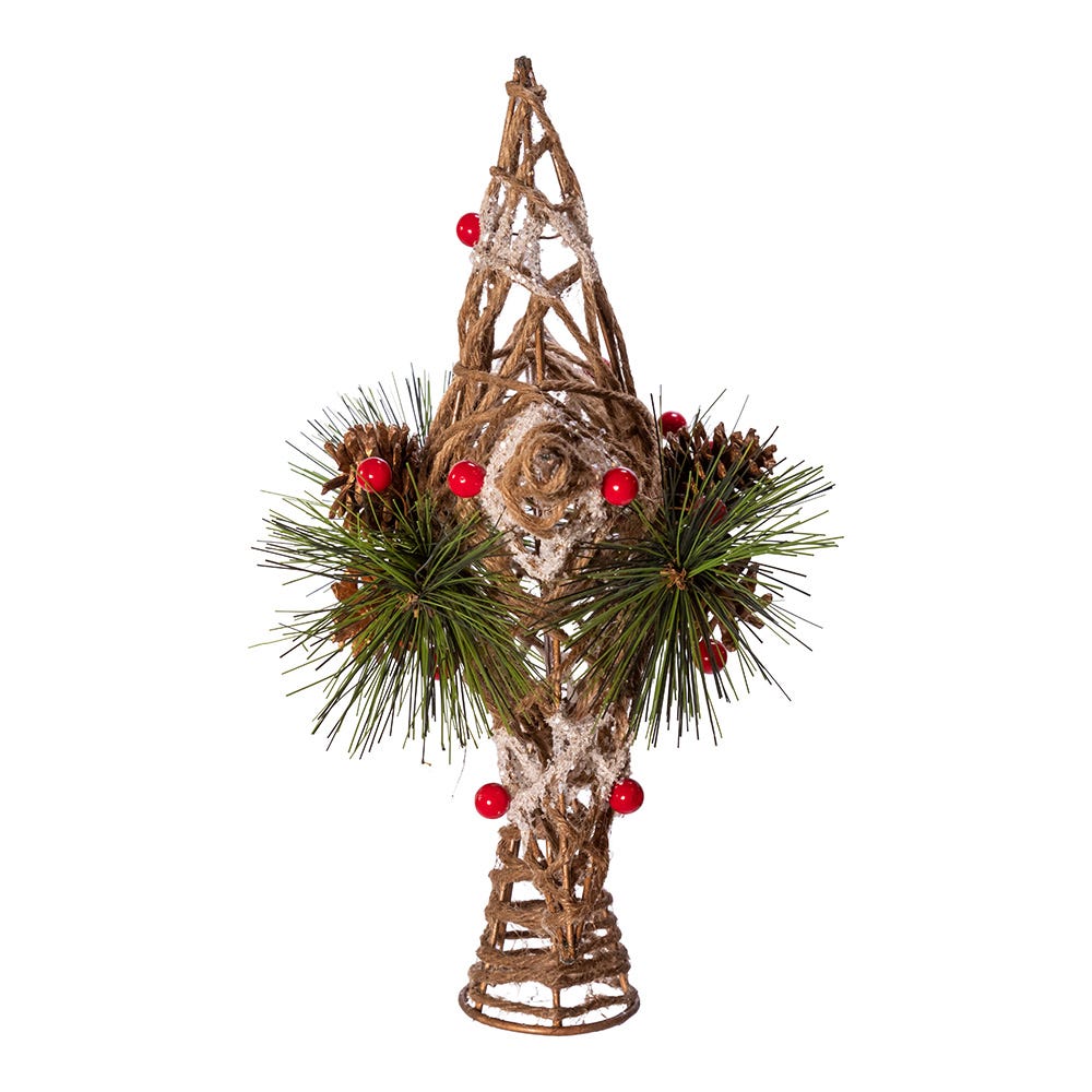 Natural Star with Pinecones Treetop