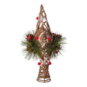 Natural Star with Pinecones Treetop