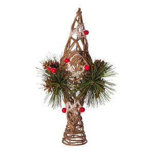 Natural Star with Pinecones Treetop