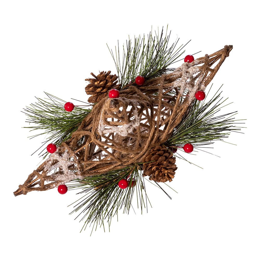 Natural Star with Pinecones Treetop