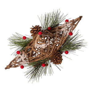 Natural Star with Pinecones Treetop