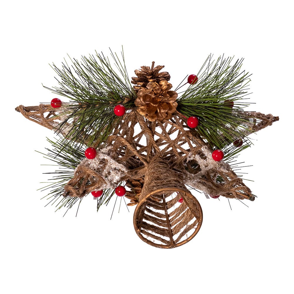 Natural Star with Pinecones Treetop