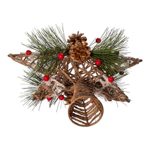 Natural Star with Pinecones Treetop