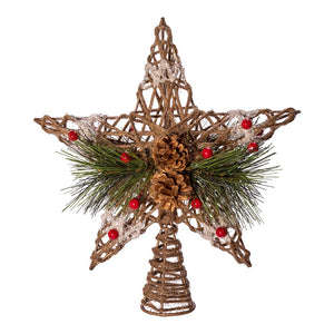 Natural Star with Pinecones Treetop