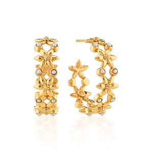 Jasmine Hoop Earrings in Pearl