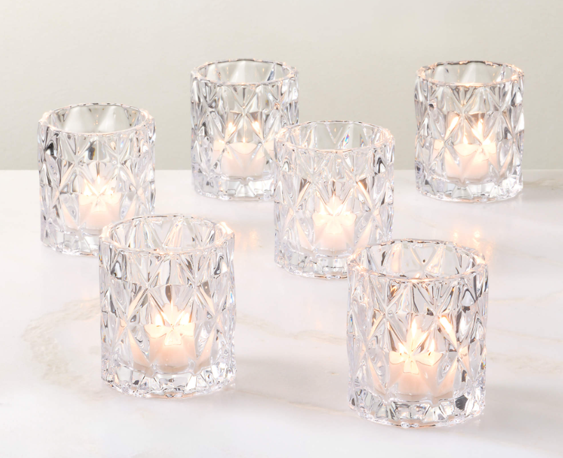 Betty Clear Glass Tealight Candle Holder Set of 6