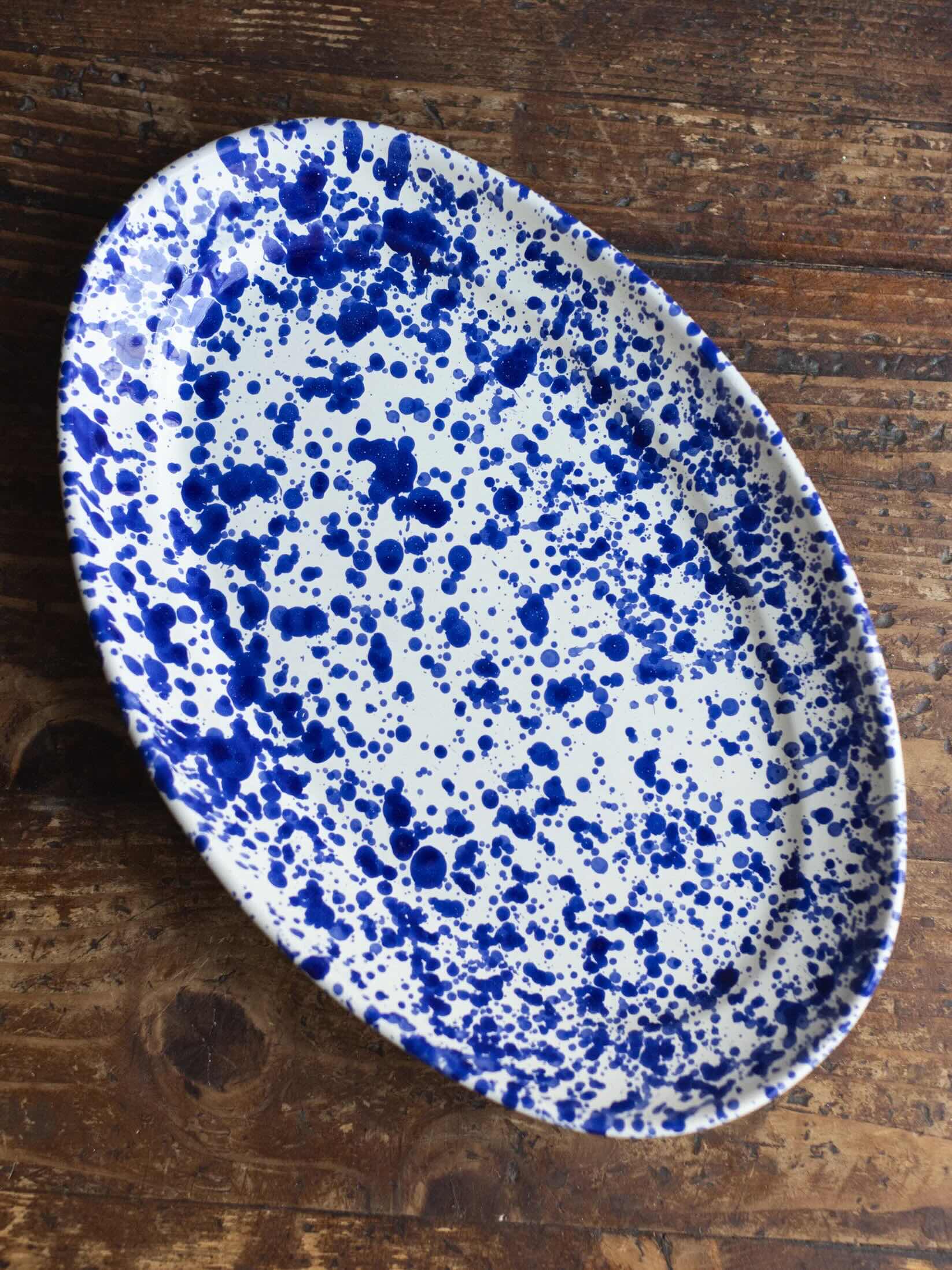 Ceramic Splatter Medium Oval Plate