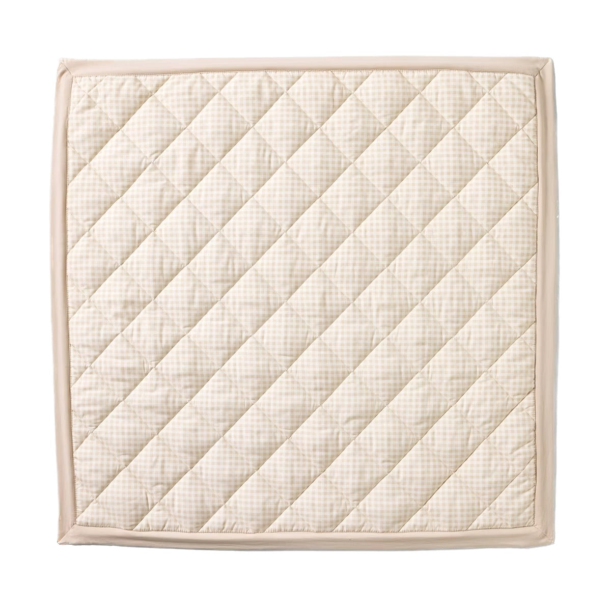 40" Square Play Mat Beige Gingham