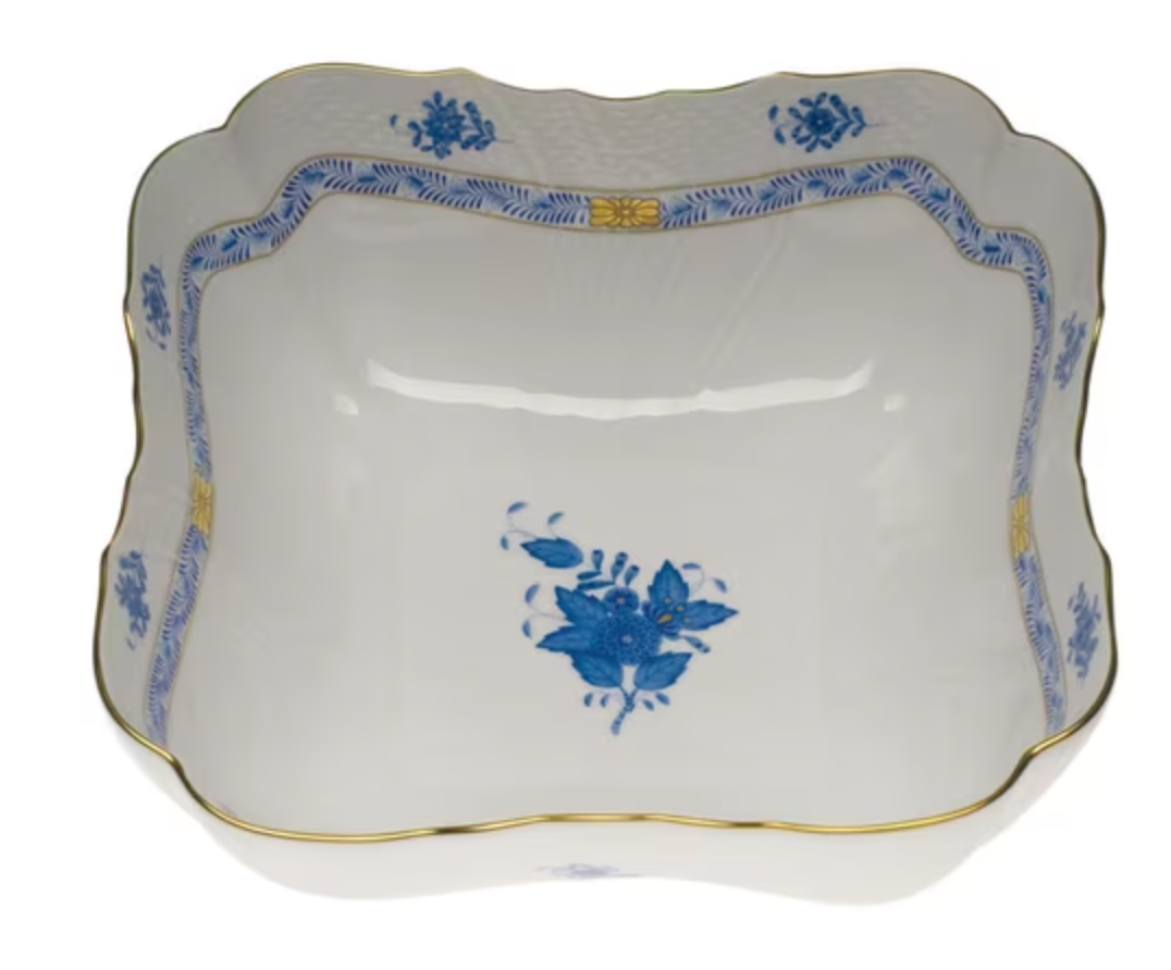 Chinese Bouquet Blue Square Salad Bowl