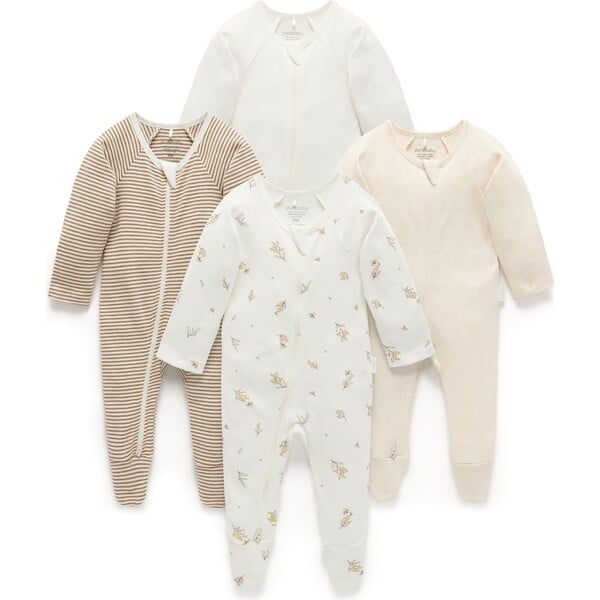 4 Pack Zip Footie Vanilla Wattle Bee Pack