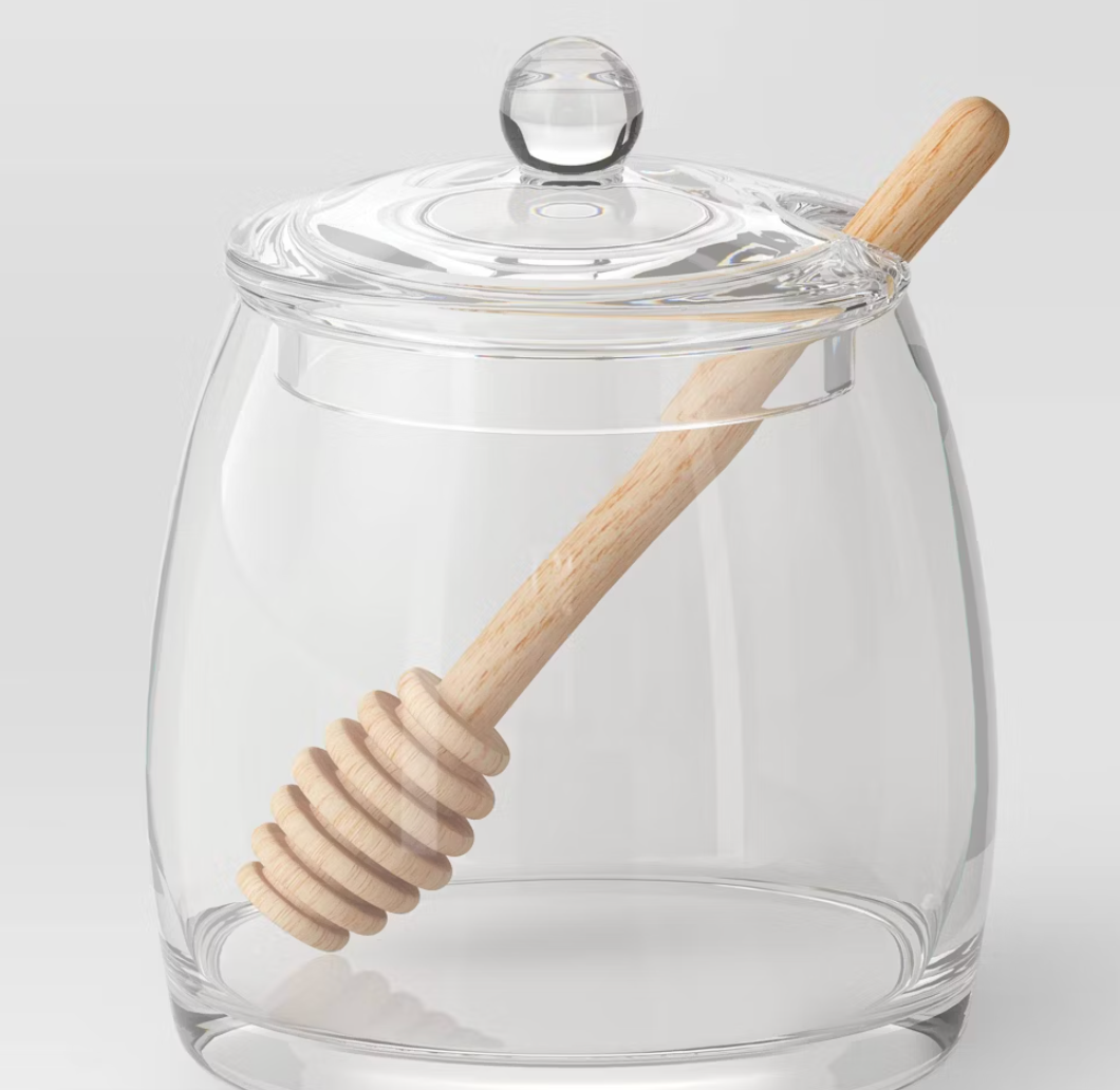 8.5 fl oz 3pc Honey Pot Glass Food Storage Container - Threshold