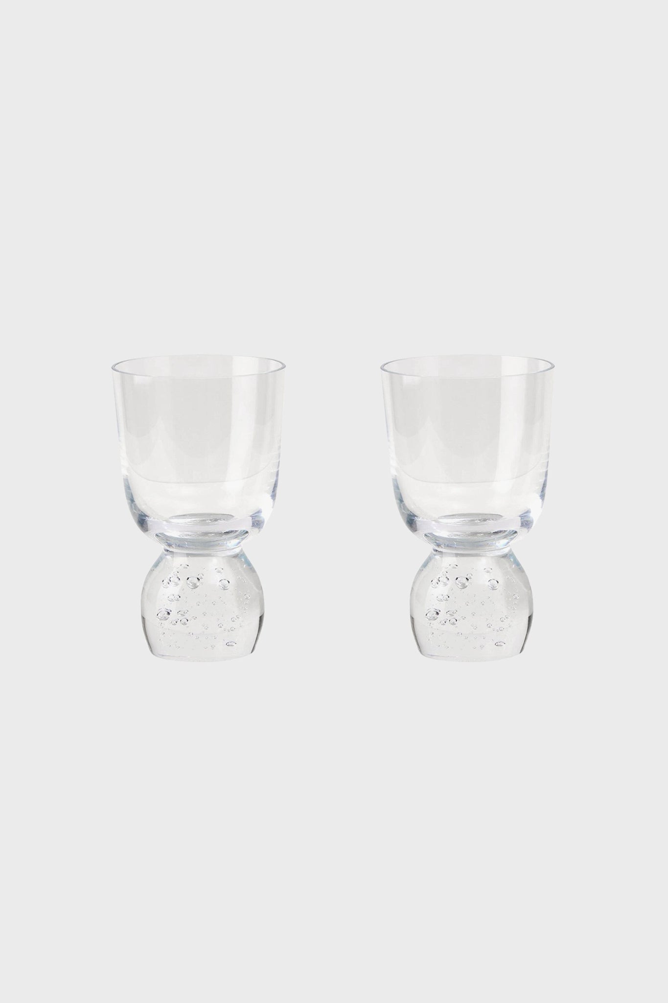 Clear Hand-Blown Bubble Glass Tumbler (Set of 2)