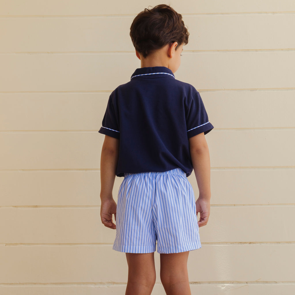 William Boy Polo Set in Blue Stripe