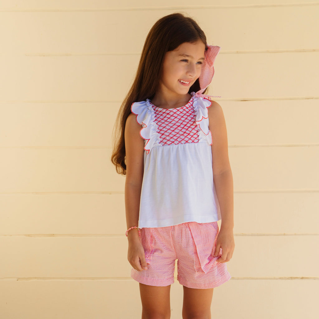 Annie Girl Set in Red Stripes