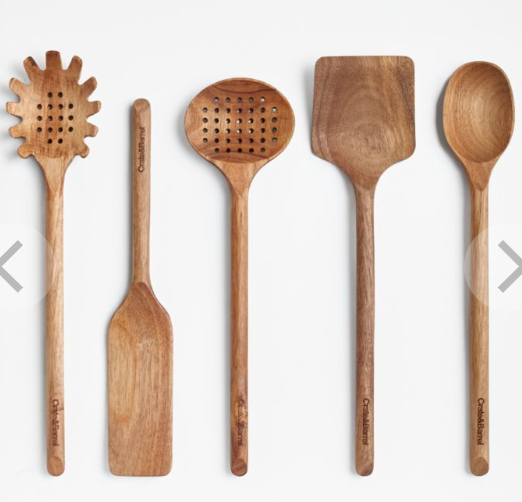 Crate & Barrel Acacia Utensils, Set of 5