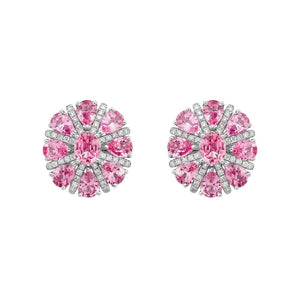 Dahlia Pink Sapphire Stud Earrings - Jewelry - RUCHI New York