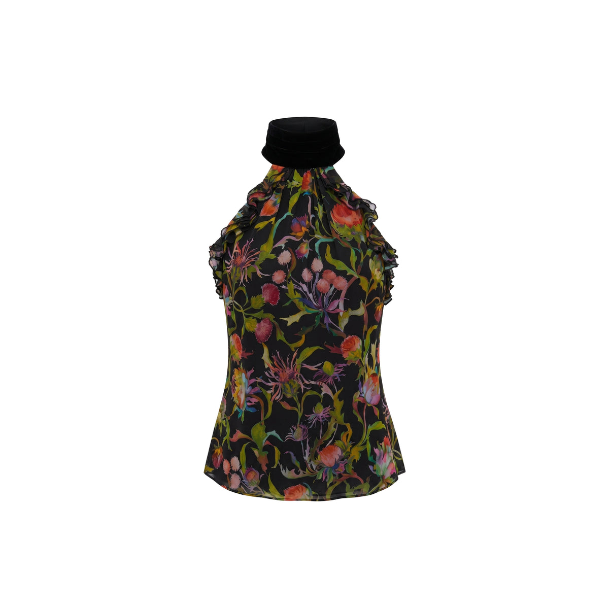 Darcy Top in Rainbow Thistle Silk Chiffon
