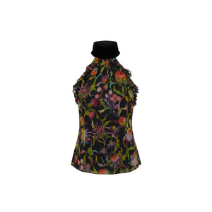 Darcy Top in Rainbow Thistle Silk Chiffon
