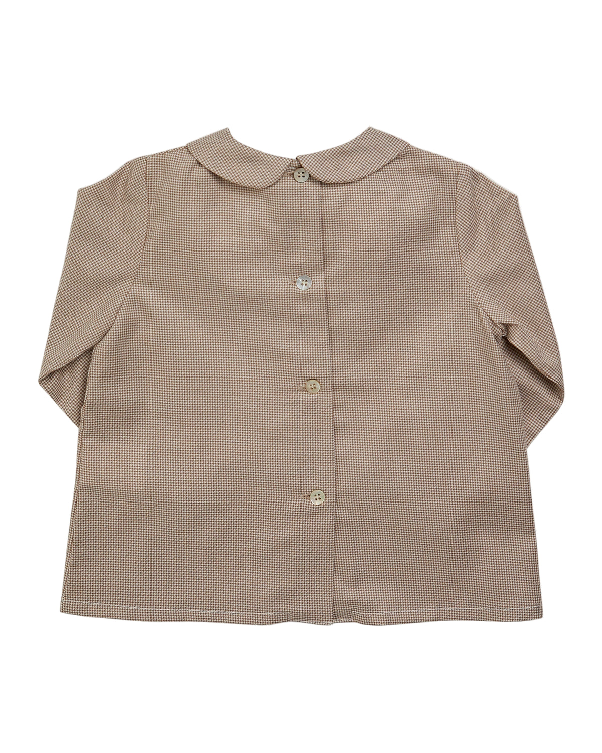 Brown checkered shirt on a white background