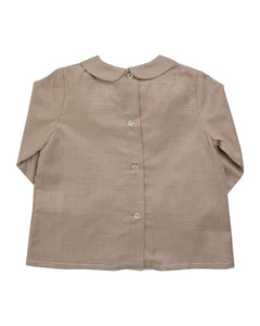 Brown checkered shirt on a white background