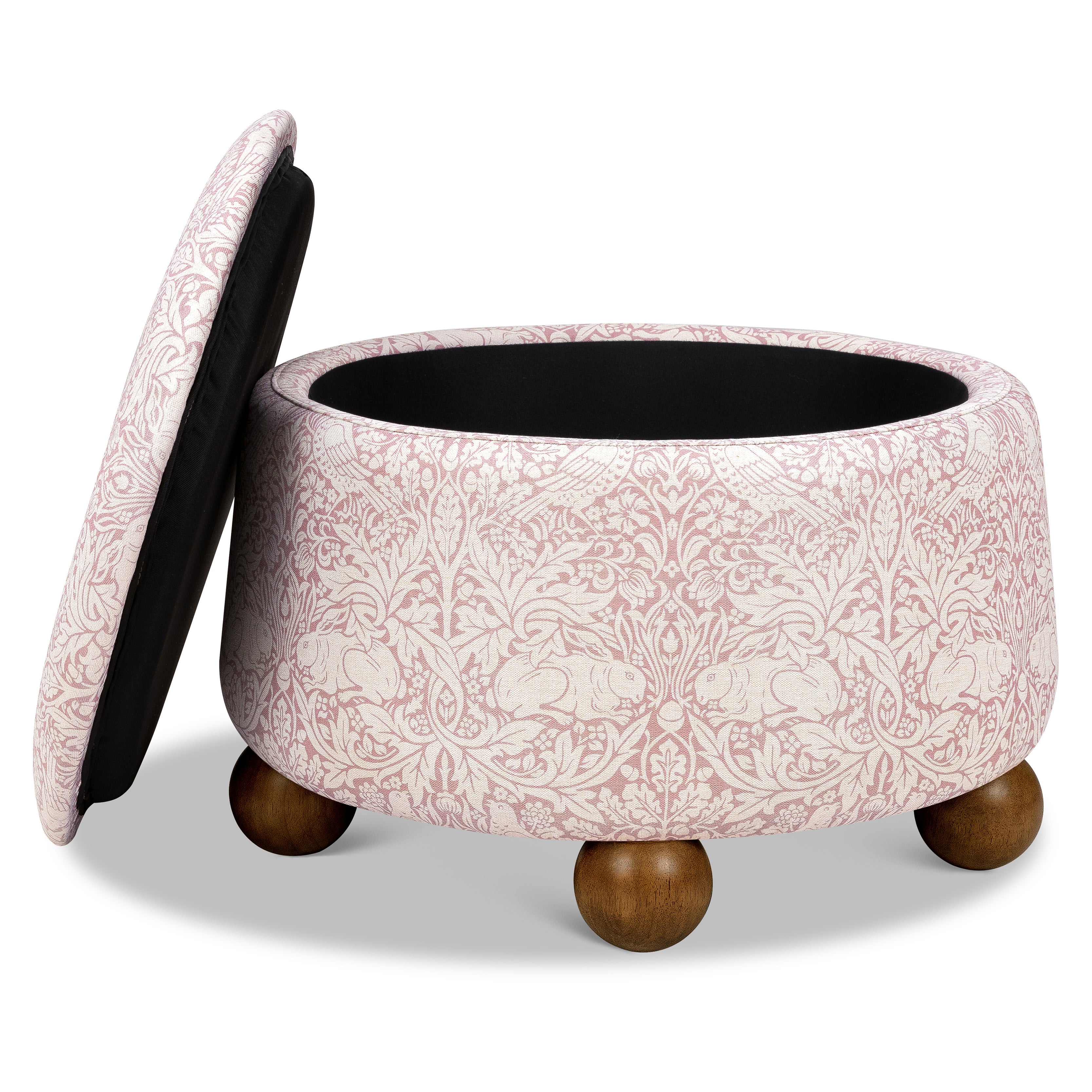 Morris & Co. x Namesake Tuffet Storage Ottoman Pure Brer Rabbit in Rose