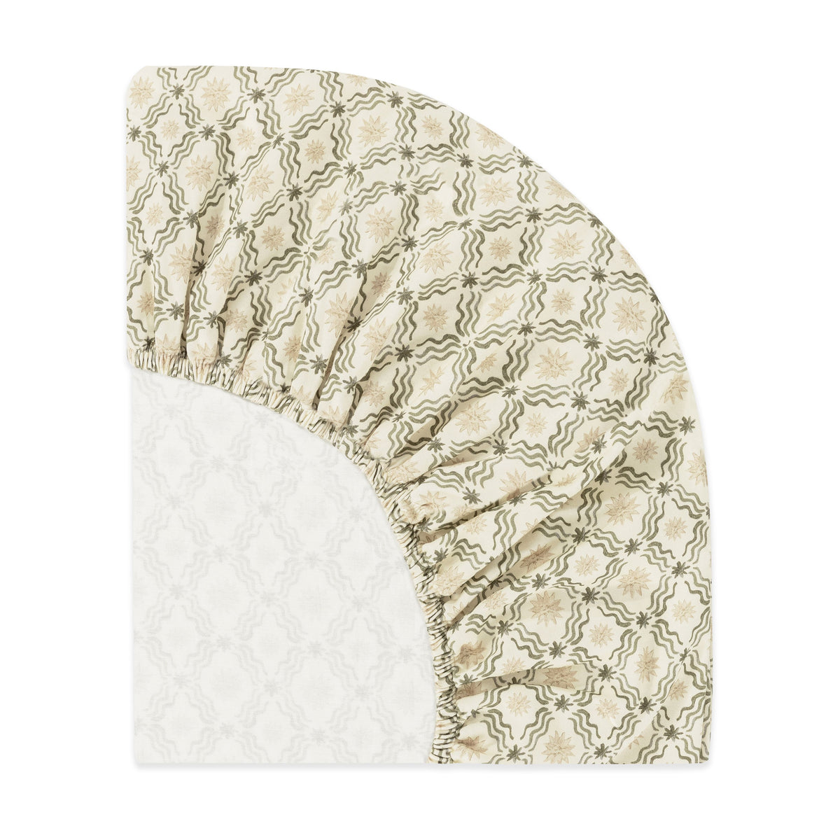 Mini Crib Sheet in GOTS Certified Organic Brushed Cotton by Nate Berkus in Juniper Star