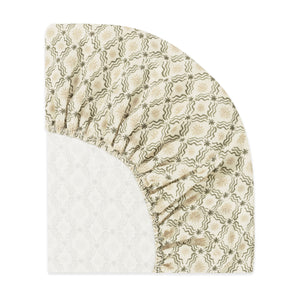 Mini Crib Sheet in GOTS Certified Organic Brushed Cotton by Nate Berkus in Juniper Star