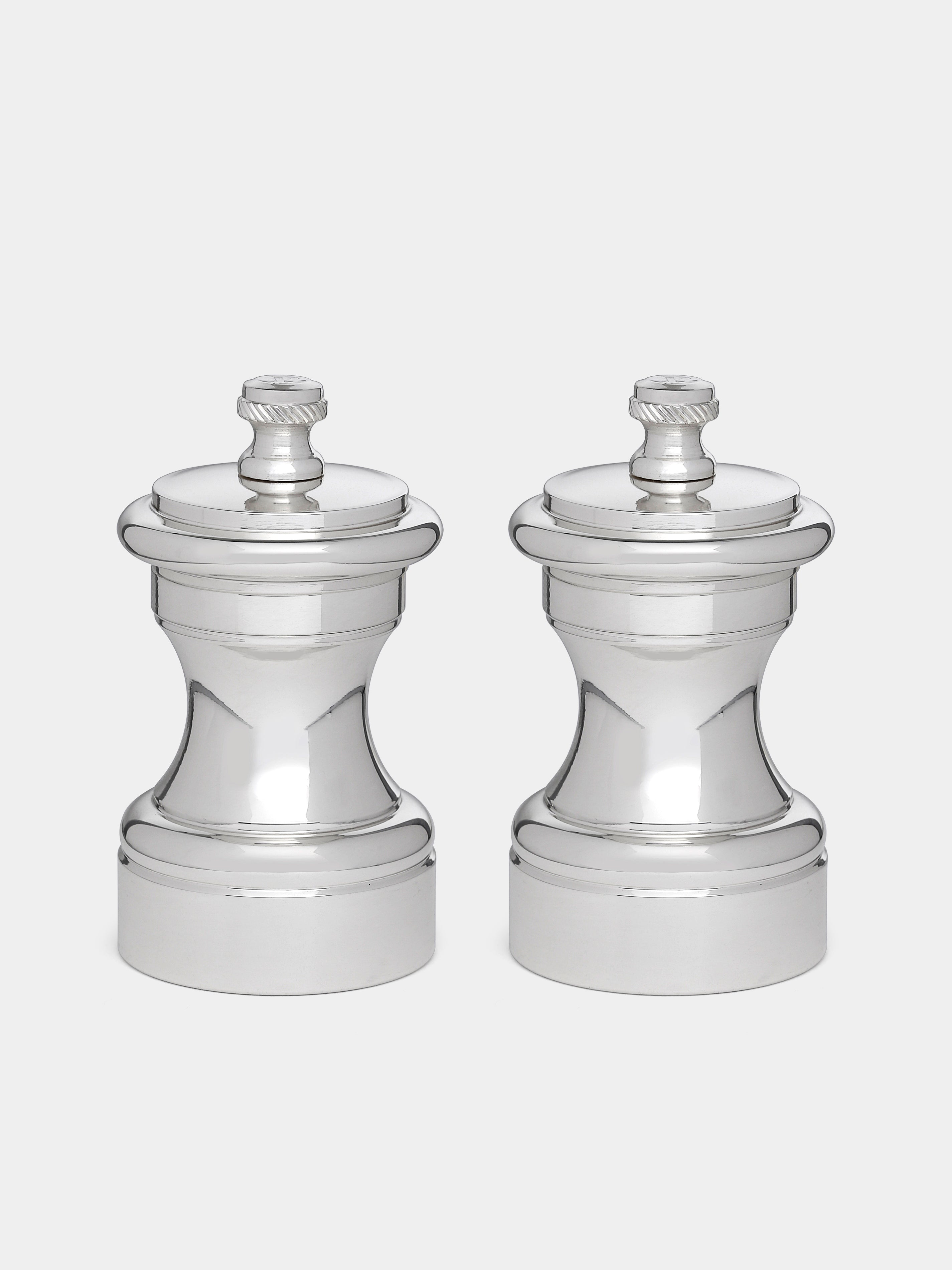Silver-Plated Brass Salt and Pepper Mill (Set of 2)