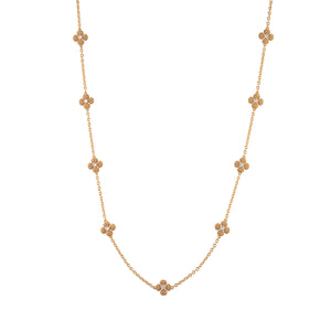 Berry Clover Double Sided Necklace 28" in MOP