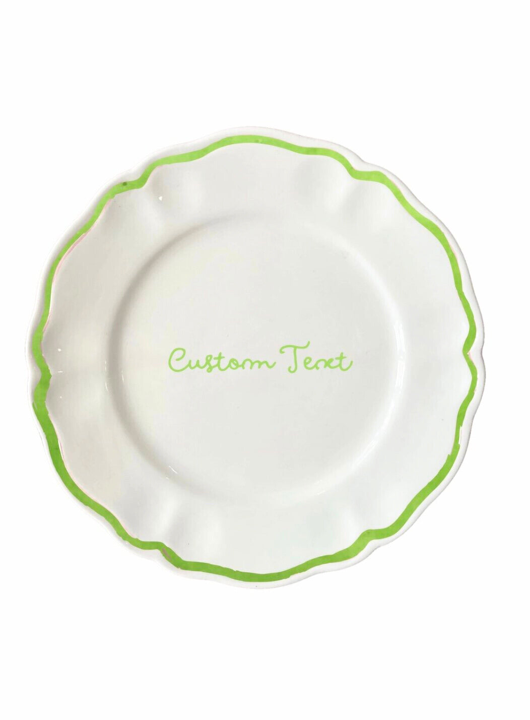 Personalized Quote Dinner and Dessert Scalloped Plate, Set of 12