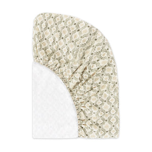 Crib Sheet in GOTS Certified Organic Brushed Cotton by Nate Berkus in Juniper Star