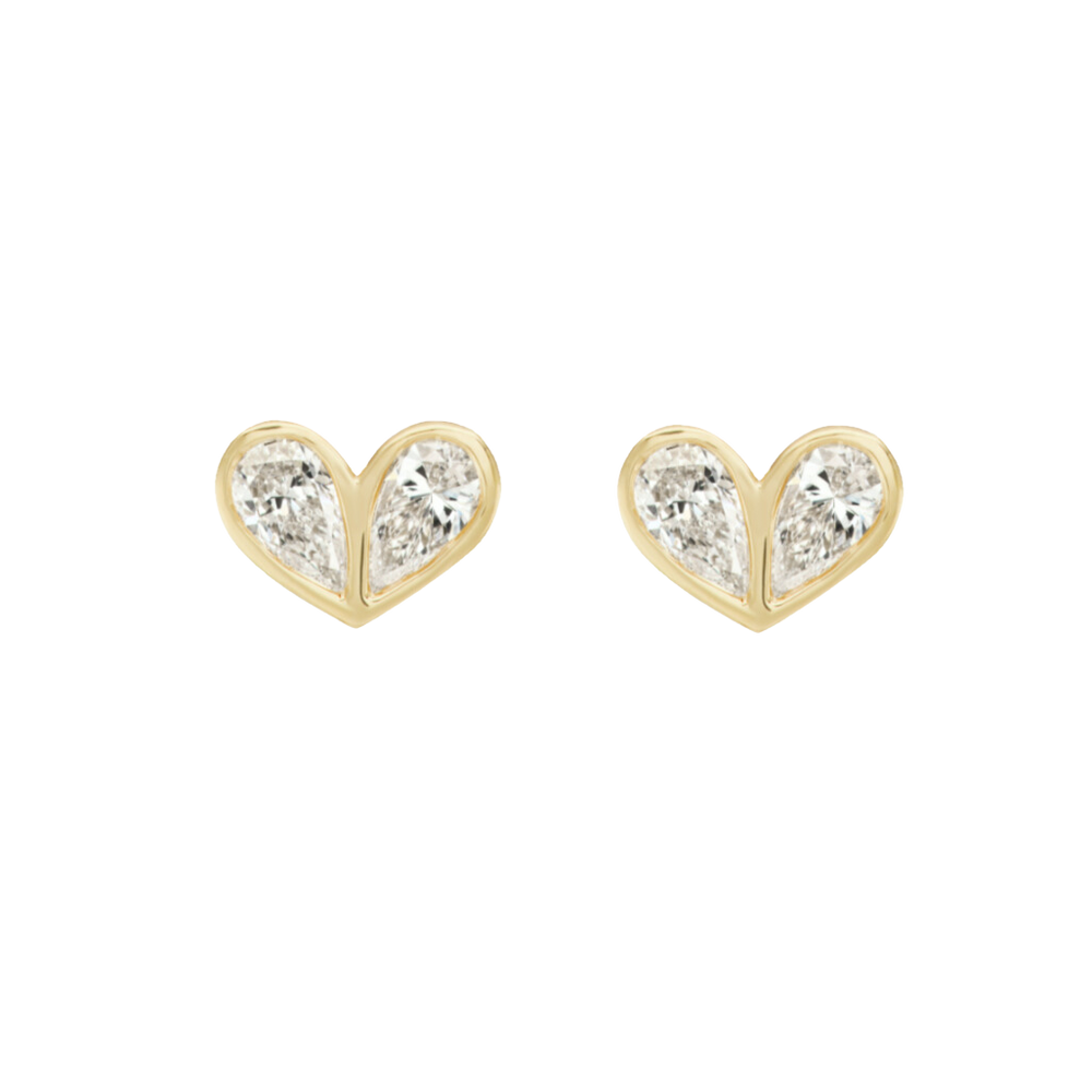 Sweetheart Studs in Diamond